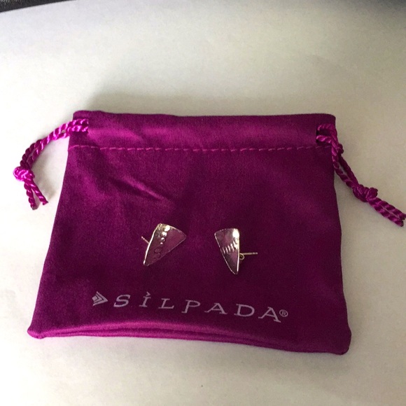 Silpada Silver Triangle Post Earrings - Picture 2 of 11